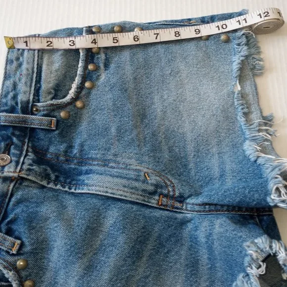 Abercrombie & Fitch Annie High Rise Blue Denim Jean Shorts - Picture 5 of 5